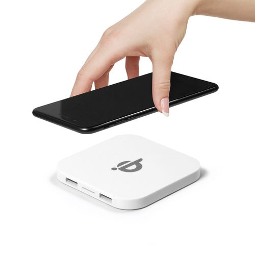 Hub USB Double Port avec Chargeur Induction 5W Personnalisable