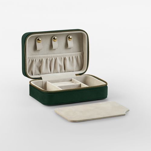 Boîte à Bijoux de Voyage en Velours Recyclé Personnalisable
