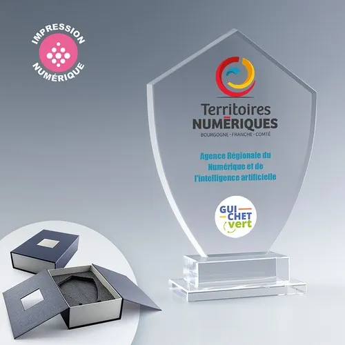 Trophée Emblème en Verre Personnalisable - Fabrication France Express
