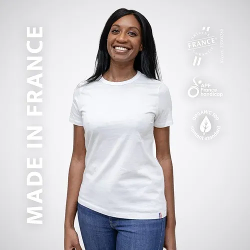T-Shirt Femme Col Rond en Coton Bio Personnalisable