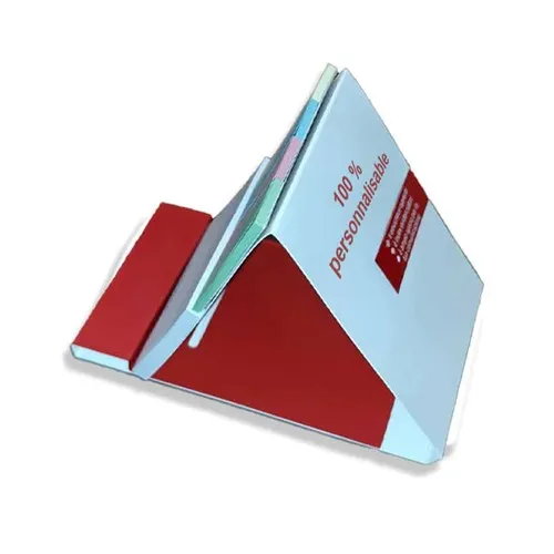 Set de bureau publicitaire avec présentoir – Bloc-notes repositionnable et marque-pages