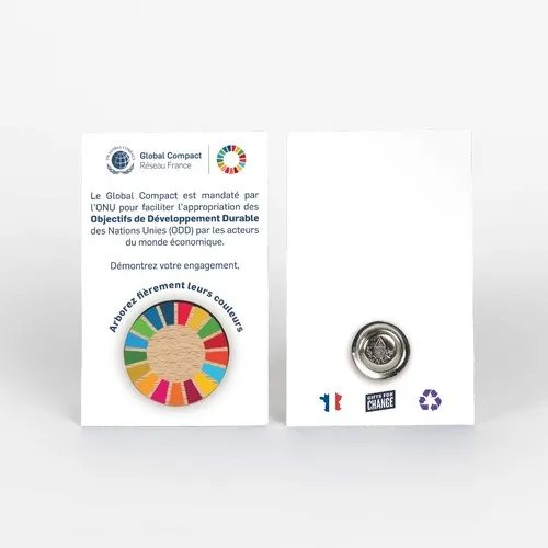 Badge Bois Rond Aimanté Ø30mm sur Carte Personnalisée - Taille M