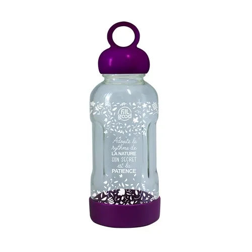 Gourde en verre borosilicate incassable personnalisable - Garantie à vie