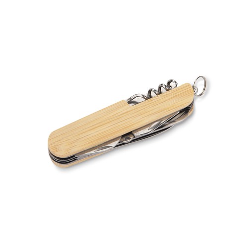 Couteau de poche multifonctions 11 outils avec manche en bois