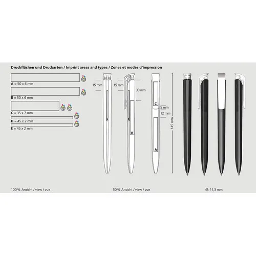 Stylo Bille Transparent Trias - Personnalisable High Gloss