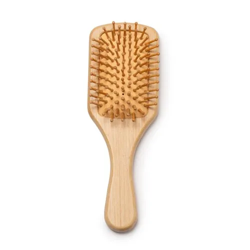 Brosse à Cheveux Pliable en Bambou avec Miroir - Objet Publicitaire Éco