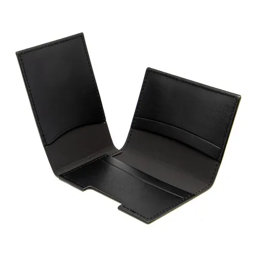 PORTE CARTE VOLET EN SIMILI-CUIR LISSE NOIR - MADE IN EUROPE