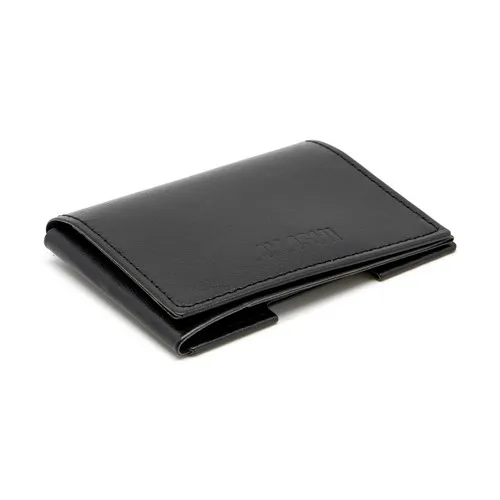 PORTE CARTE VOLET EN SIMILI-CUIR LISSE NOIR - MADE IN EUROPE