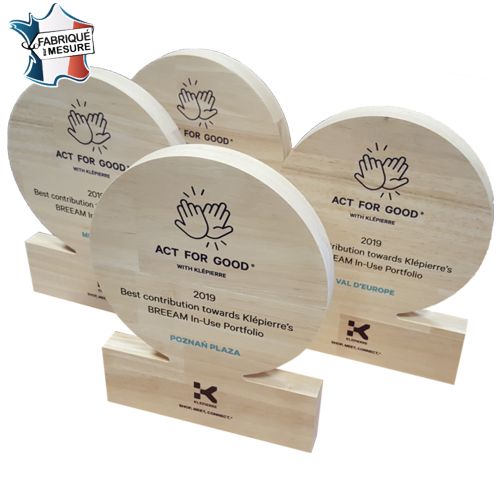 Trophée Bois Personnalisable Made in France - Sur Mesure