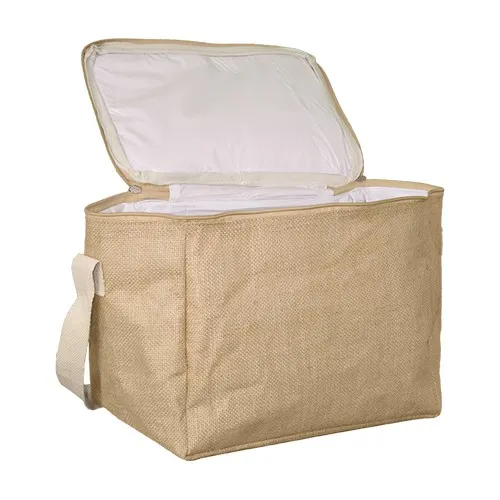 Sac isotherme en jute personnalisable - Fermeture double zip