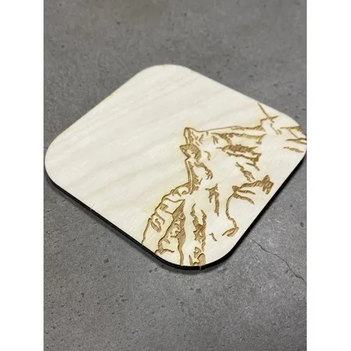 Dessous de verre peuplier personnalisé Made in France - Gravure laser