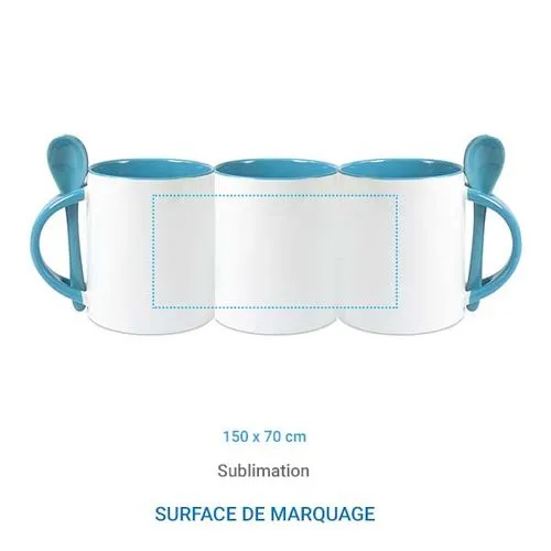 Tasse BICOLORE cuillère - Bleu cambridge
