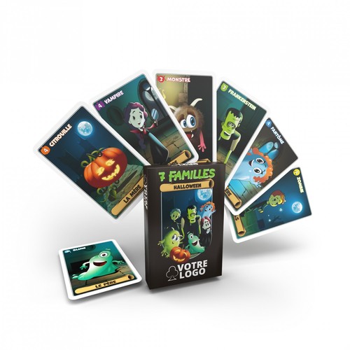 Jeu de 7 Familles Halloween Personnalisé - 42 Cartes sur Mesure