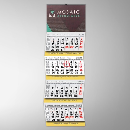 Calendrier de Bureau Wire-o Personnalisé - Papier Recyclé