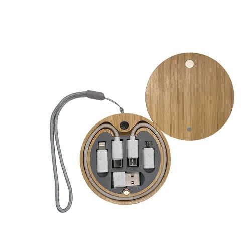 Jeu de Câbles Multiconnect Écologique Bambou - Personnalisable