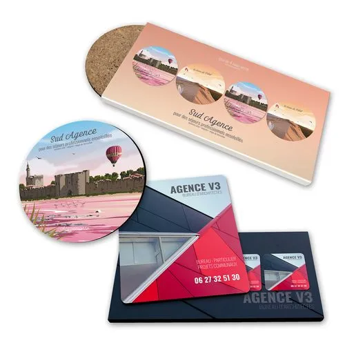 SOUS-VERRE A L'UNITE - CARRE COINS ARRONDIS 95 x 95 mm - BOIS FIBRE DURE 3mm