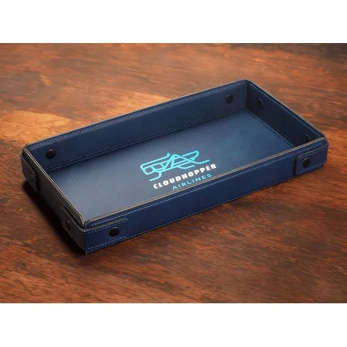 Vide-poches en cuir recyclé personnalisable par sérigraphie