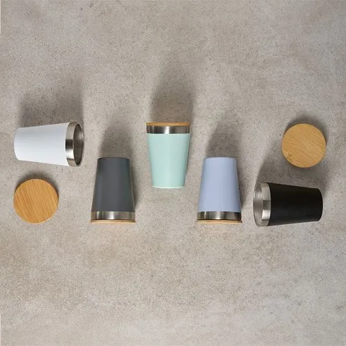 Gobelet Don rSS 400ml avec couvercle bambou. Double paroi