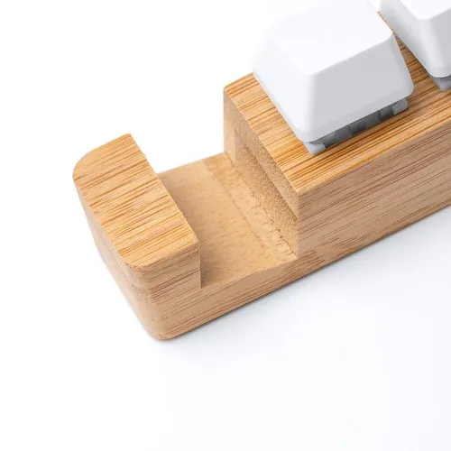 Porte-clés Bambou avec Support Smartphone et Touches Anti-Stress