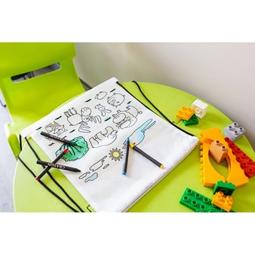 Sac à cordon avec coloriage et crayons personnalisable