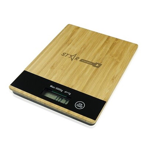 Balance de cuisine bambou personnalisable 5kg - Écran LCD