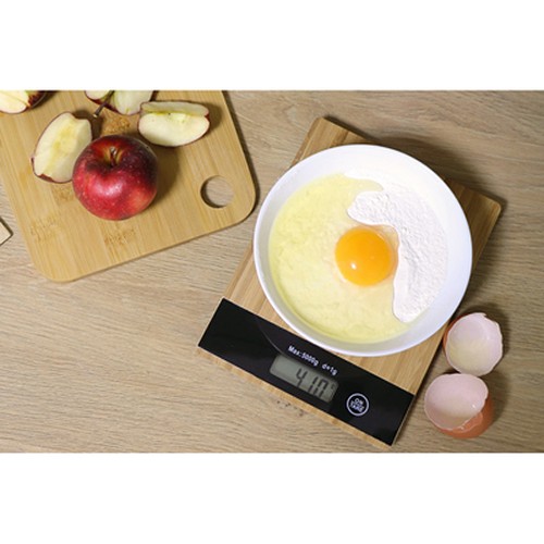 Balance de cuisine bambou personnalisable 5kg - Écran LCD