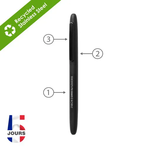 Stylo à bille métal twist RETRO Noir stock FR