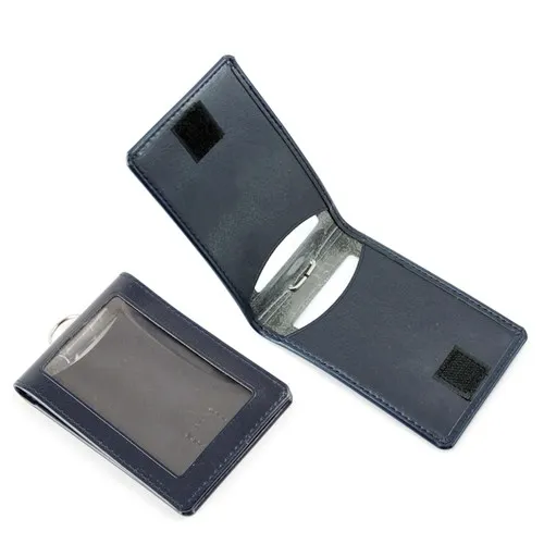 Porte-badge PU personnalisable avec double fenêtre transparente