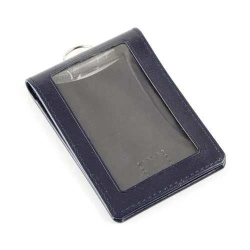 Porte-badge PU personnalisable avec double fenêtre transparente