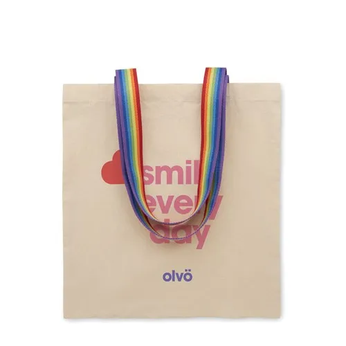 Sac shopping coton 180g/m² anses arc-en-ciel personnalisable