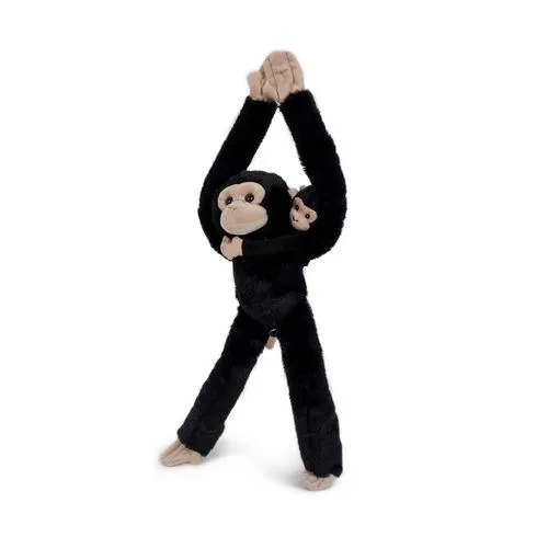 Peluche Chimpanzé Magnétique avec Bébé 43 cm - Personnalisable