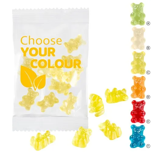 Oursons Gélifiés Vegan Monocouleur 15g - Sachet Compostable