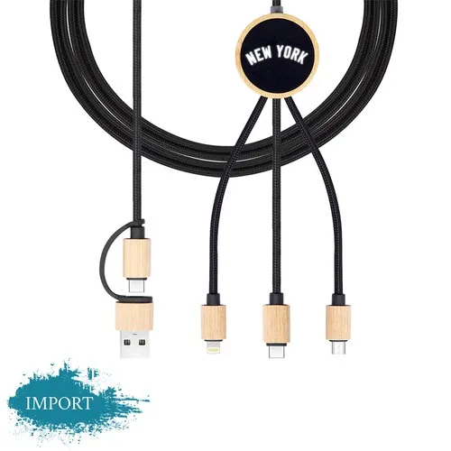 Câble de Chargement 3-en-1 Personnalisable USB/Type-C/Micro USB