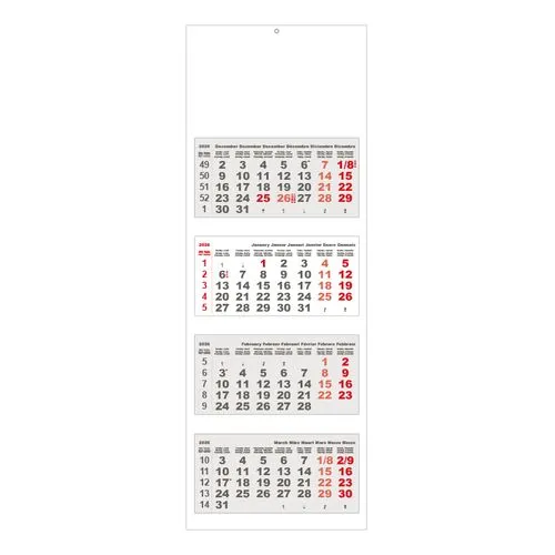 Calendrier Triptyque Luxe 3 Mois 2026 - Format Postal Personnalisable