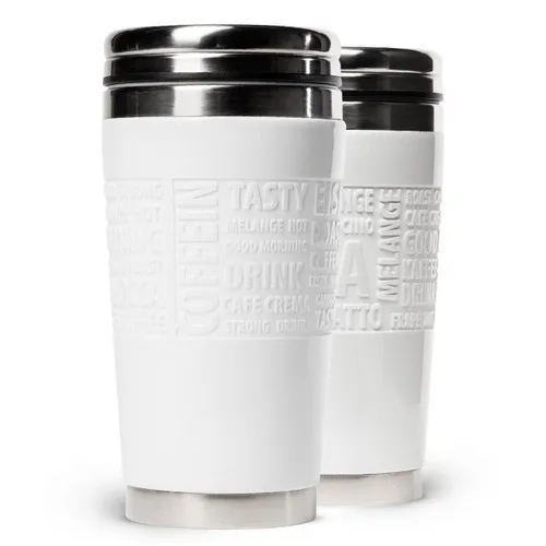Mug de voyage isotherme avec manchon silicone personnalisable