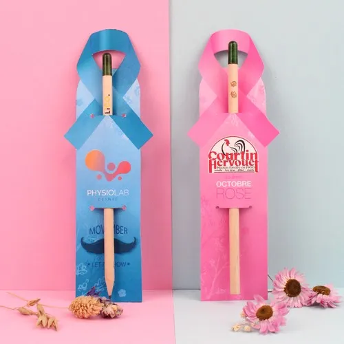 Crayon à Graines Personnalisable avec Étui Ruban - Cadeau Écologique