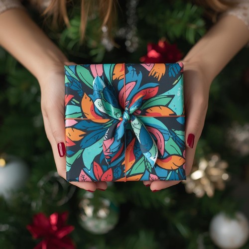 Furoshiki Publicitaire 70x70 cm - Emballage Cadeau Réutilisable