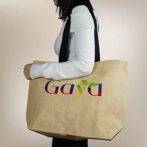 Sac jute GAYA - Anses Bleues Foncées