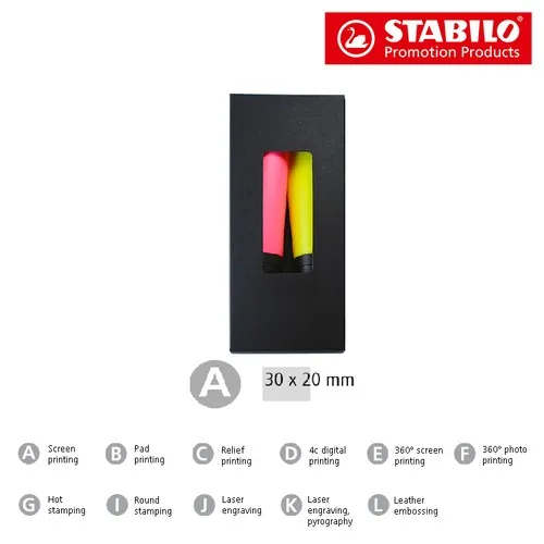 Set de 2 Surligneurs Fluo Personnalisables - Étui Carton