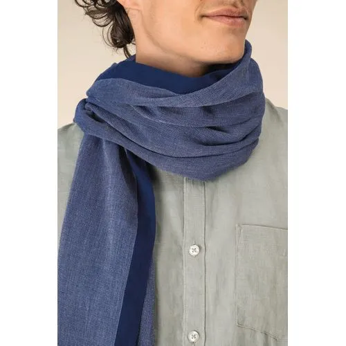 Chèche Chambray Bleu Marine Personnalisable - 100% Coton