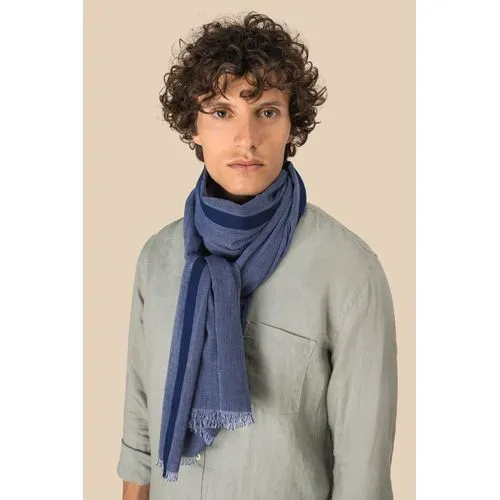 Chèche Chambray Bleu Marine Personnalisable - 100% Coton