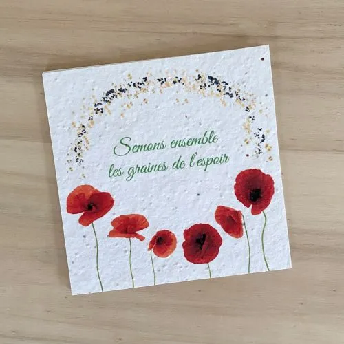 Carte à planter carrée 148x148 mm personnalisée - Papier ensemencé