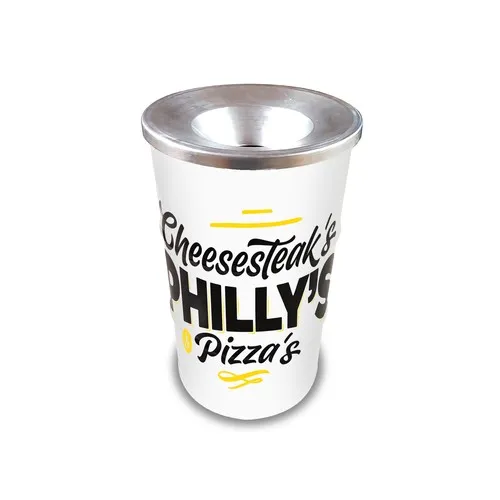 Poubelle Publicitaire 120L Full Colour avec Couvercle Ignifugé