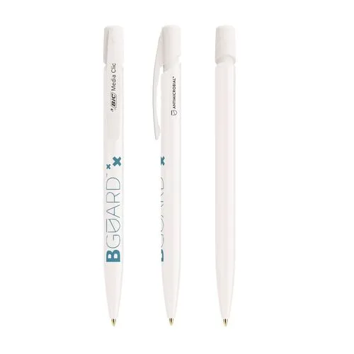 Stylo bille BIC® Media Clic BGUARD™ Antimicrobial Ecolutions® Logo Antimicrobial