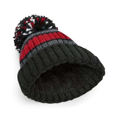 Bonnet Tricolore à Pompon Personnalisable - Doublure Fausse Fourrure