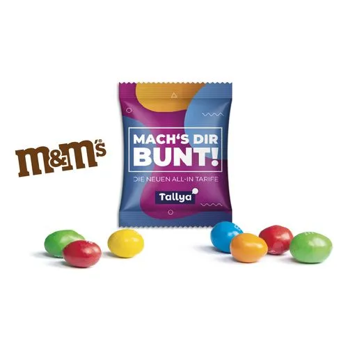 M&M'S dans un sachet personnalisable dans un mini tétraèdre personnalisable