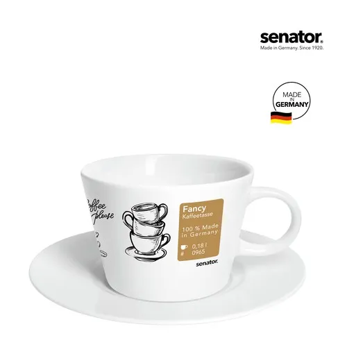 Set Fancy Café - Tasse Porcelaine avec Sous-Tasse Personnalisable