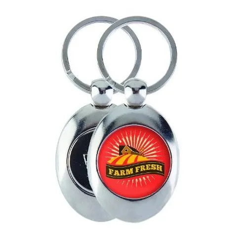 Porte-clé Jeton de Caddie Goutte en Zamac Personnalisable