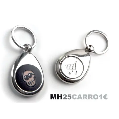 Porte-clé Jeton de Caddie Goutte en Zamac Personnalisable