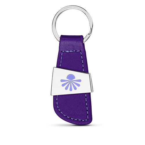 Porte-clés Bi-matière PU et Zamac Nickel - Personnalisable